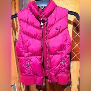 Old Navy Bright Pink Quilted Puffer Vest